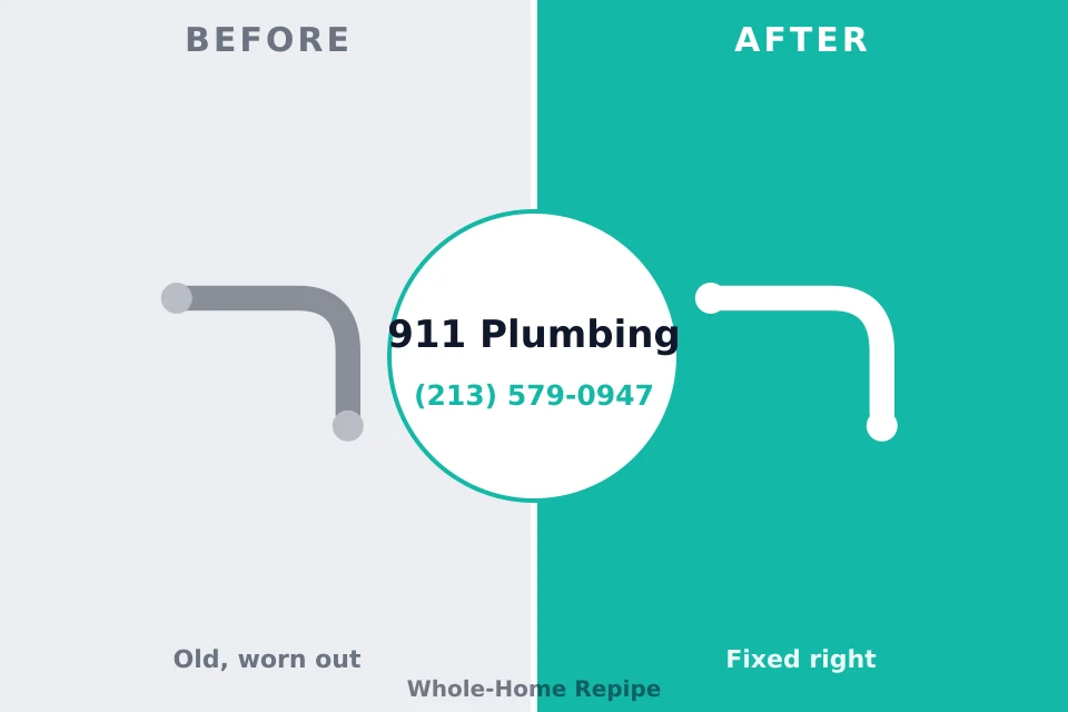Before and after: plumbing repair Arkwright, SC